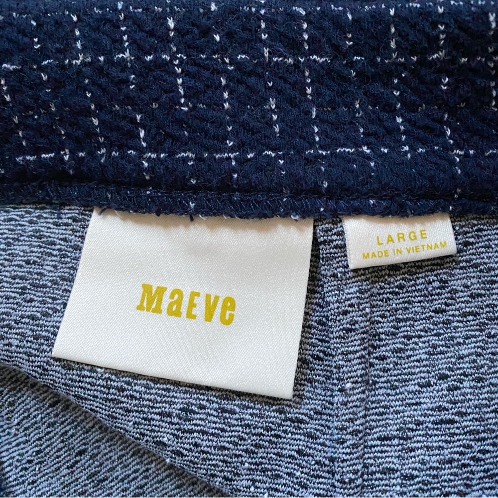 Maeve Navy Blue Pencil Skirt Anthropologie Knee Length Career Stretch Sz L - Picture 6 of 9